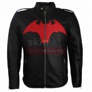 batman logo beyond comic leather jacket