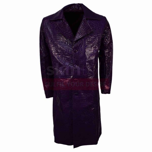 Suicide Squad Jared Leto Joker Purple Leather Coat