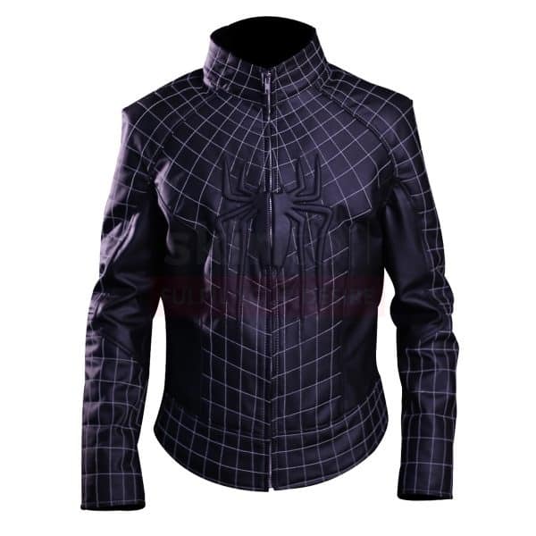 black spider man 2 leather jacket