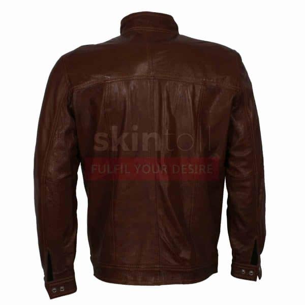 Men Casual Wear Classic Brown Nappa Leather Jacket