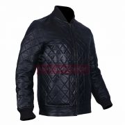 Classic Diamond Quilted Motorbiker Fashion Leather 2 Jacket