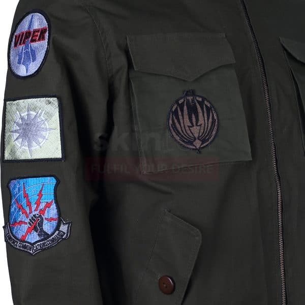 Bomber Flying Embroidered Cotton Jacket