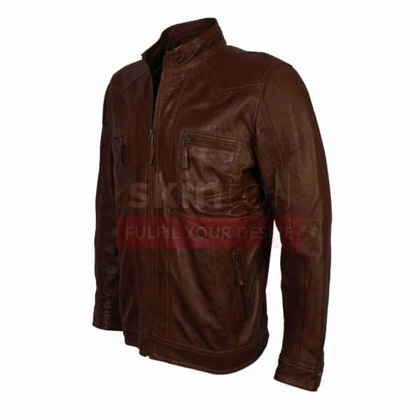 Men Casual Wear Classic Brown Nappa Leather Jacket