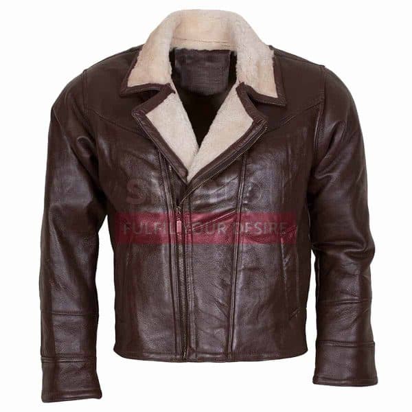 B3 Aviator Ginger Fur Lined Hooded Winters Warm Brown Leather Jacket