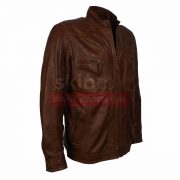 Mens Casual Wear Classic Brown Fashion Nappa Leather Jacket
