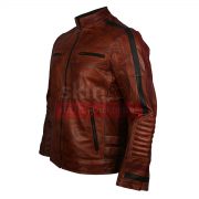 Motorbikers Vintage Brown Waxed Cafe Racer Rider Leather Jacket