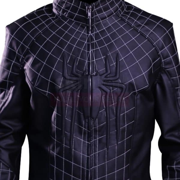 black spider man 2 leather jacket