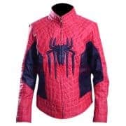 Spiderman 2 Peter Parker Mens Red And Blue Cosplay Leather Jacket