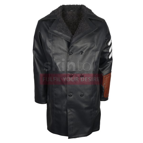 Courtney Captain America Leather Coat with fur