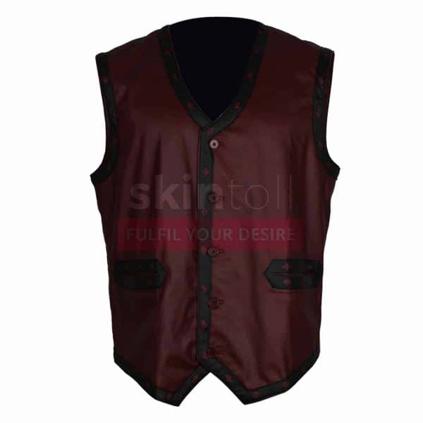 Warriors Movie Maroon Leather Vest Motorcycle