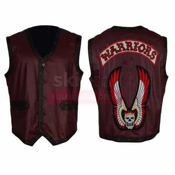 The Warriors Movie Maroon Motorcycle Rider Leather Vest