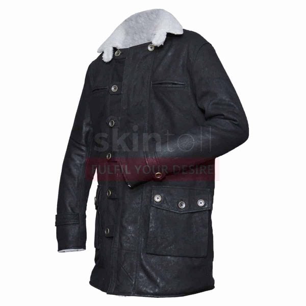 Tom Hardy The Dark Knight Rises Bane Distressed Black Leather Coat