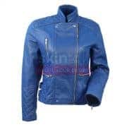 women-motorcycle-blue-leather-jacket