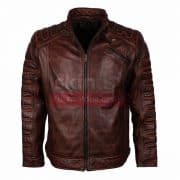 vintage Classic Fashion Motorcycle Cafe Racer Leather Jacket