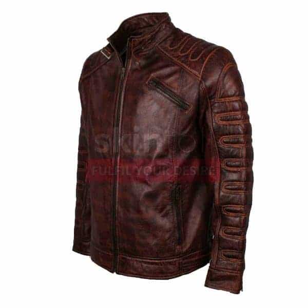 Vintage Classic Fashion Motorcycle Cafe Racer Leather Jacket