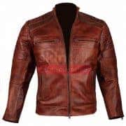 Vintage Cafe Racer Biker Casual Brown Waxed classic Leather Jacket