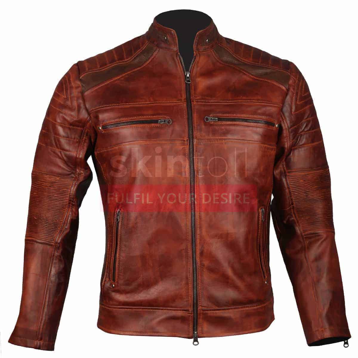 Men S Vintage Leather Motorcycle Jacket Skintoll