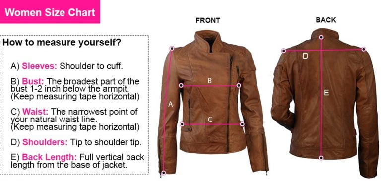 Size Guide Leather Jacket Men & Women | Skintoll